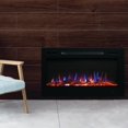 thumbnail image 2 of EdenBrach 36” Black Wall Mounted or Built In Recessed Electric Fireplace w/ Log Flame Effect, 2 of 4