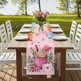 thumbnail image 4 of Table Runners 70 Inches Long Dress Scarves, Valentine's Day Farmhouse Coffee/Dining/Kitchen Table Decor, Holiday Table Runner, Pink Romantic Ice Cream Eucalyptus Leaves 13x70 Inch, 4 of 9