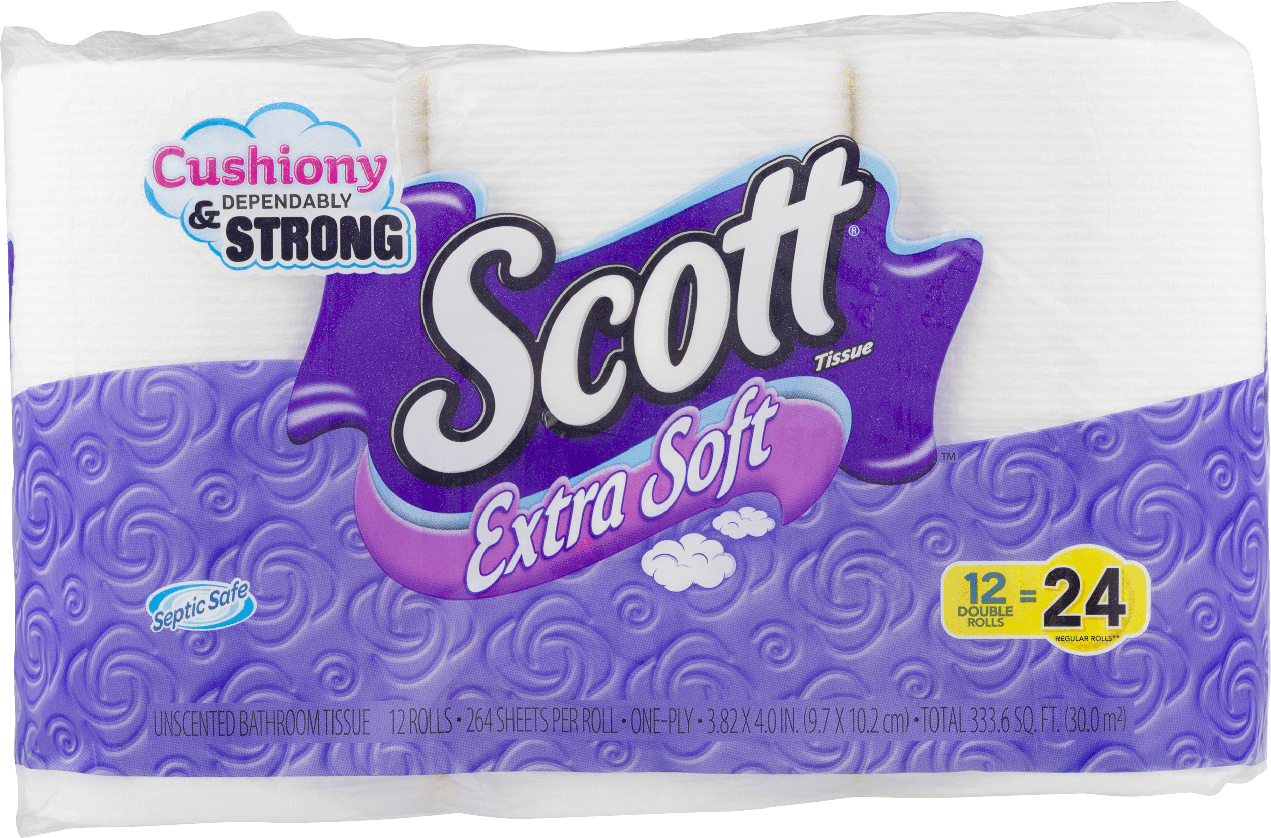 Scott Extra Soft Toilet Paper, Bath Tissue, 264 Sheets, 12 Double Rolls