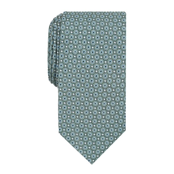 PERRY ELLIS Mens Green Neat Slim Neck Tie