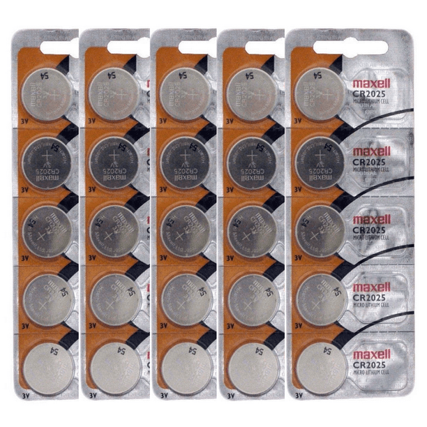 Maxell CR2025 3 Volt Lithium Coin Battery 25 Pack New Exp.2023