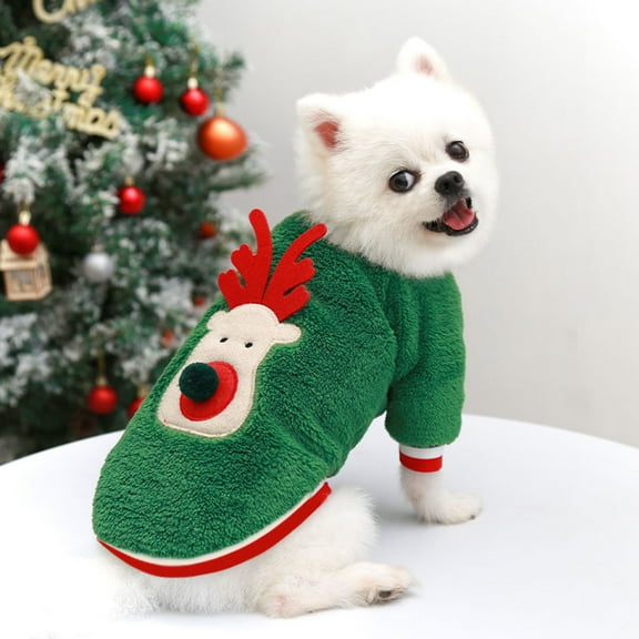 Dog Sweaters Christmas Halloween Dog Holiday Sweaters Puppy Snow Elk Reindeer Elf Warm Cosplay Clothes