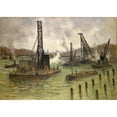thumbnail image 2 of Maximilien Luce 24x18 Gold Ornate Framed and Double Matted Museum Art Print Titled - Work on the Seine, at the Pont Des Saints-Peres (1936), 2 of 4