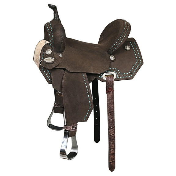 16 In Hilason Flex Tree Western Horse Saddle In American Leather Barrel Trail