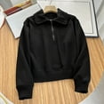 thumbnail image 2 of WEAIXIMIUNG Sweatshirts à Col Rond pour Femmes Graphique Automne Demi-Zip Hoodie Manches Longues Col Large, 2 of 5
