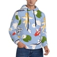 thumbnail image 2 of Balery Colorful Koi Fish Pattern Mens Hoodie Kangaroo Pocket Hoodie Pullover Hooded Sweatshirt Ideal for Daily Wear Travel and Home-Medium, 2 of 7