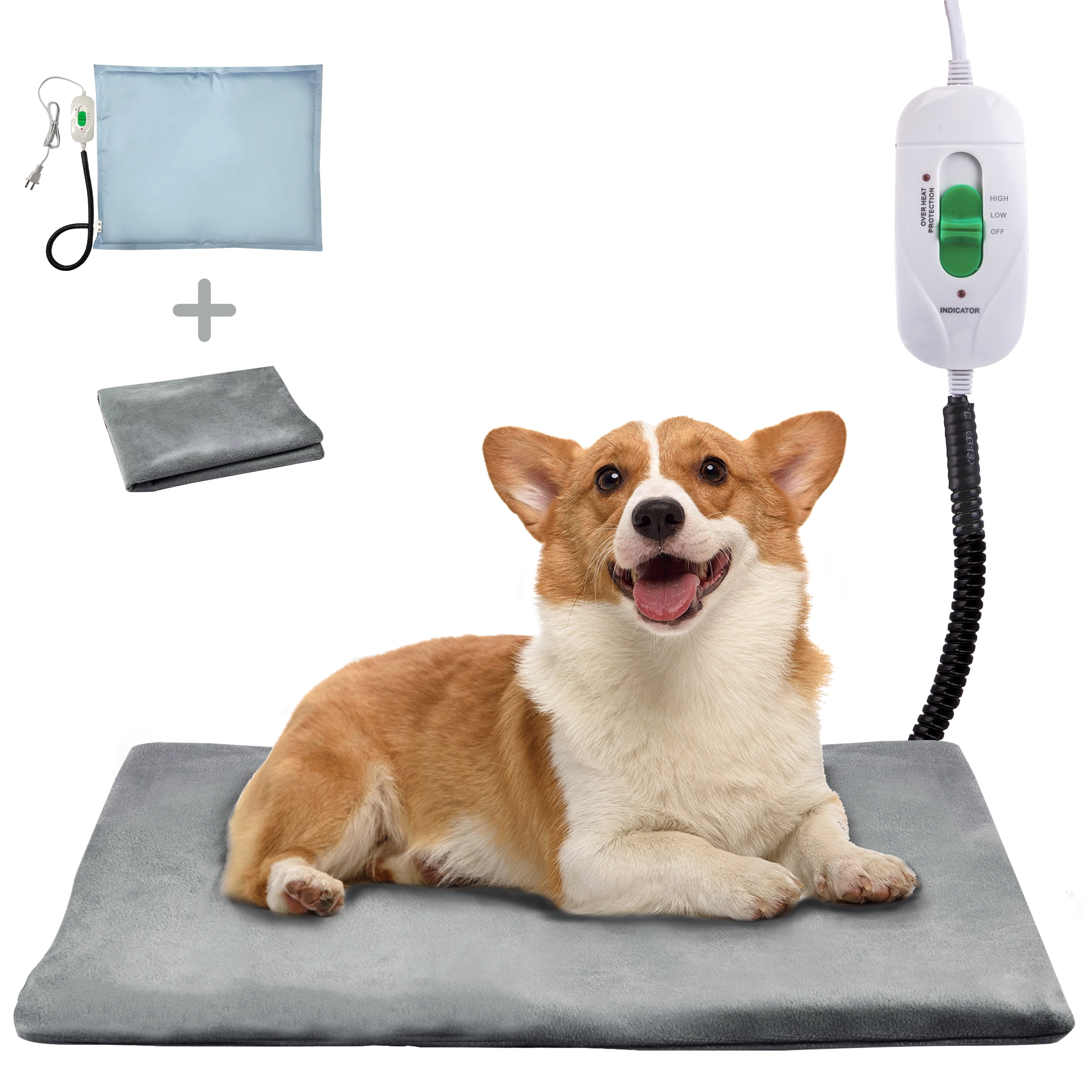 Thermostatic Dog Cat Puppies Heating Pad with Chew Resistant Cord