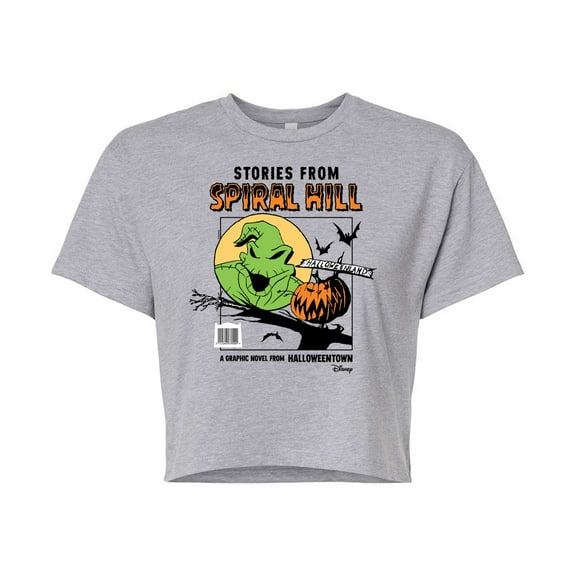 Disney - The Nightmare Before Christmas - Spiral Hill, Halloweentown - Juniors Cropped Cotton Blend T-Shirt
