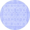 thumbnail image 1 of Ahgly Company Machine Washable Indoor Round Oriental Blue Traditional Area Rugs, 4' Round, 1 of 4