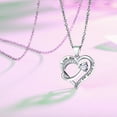 thumbnail image 2 of Women Jewelry 18k White Gold Plated Engraved Words Love Heart Pendant Necklace, 2 of 7