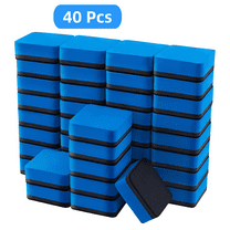 40 Pack Chalkboard Dry Erasers, Magnetic Whiteboard Dry Erasers for Classroom or Office, Blue