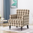 thumbnail image 2 of GDF Studio Eve Contemporary Fabric Upholstered Club Chair with Nailhead Trim, Brown Checkerboard, 2 of 6