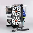 thumbnail image 2 of M ATX/ATX/ITX Motherboard Chassis DIY Set,Computer Aluminum Open Air Frame Chassis Case, Vertical Overclocking Open Aluminum Frame Chassis Rack,Good Heat Dissipation(Black), 2 of 4