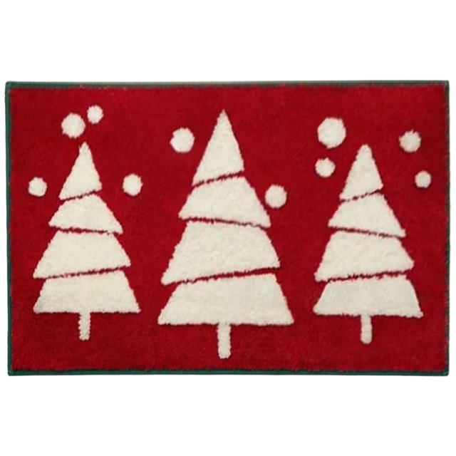 Tapis de Noël Tapis de Noël Extérieur Intérieur Paillasson Imitation de Noël Tapis d'Entrée Rouge Tapis de Sapin de Noël Tapis de Salle de Bain Tapis d'Entrée Tapis de Sol pour Salon