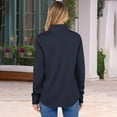 thumbnail image 4 of Brglopf Womens Quarter Zip Sweatshirt Long Sleeve Oversized Sweatshirts Lightweight Fall Athletic Pullover Tops with Thumb Hole Navy XL, 4 of 9