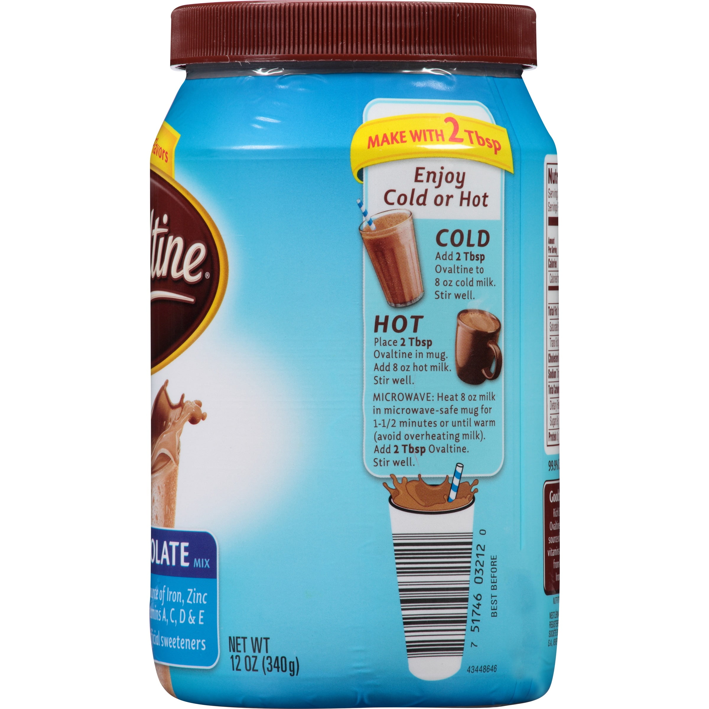 Nestle Ovaltine Rich Chocolate Flavored Milk Additive, 12 Oz