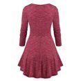 thumbnail image 3 of Rosegal Women Causal Plus Size Skirted Space Dye Cross T-shirt Red 4X, 3 of 5