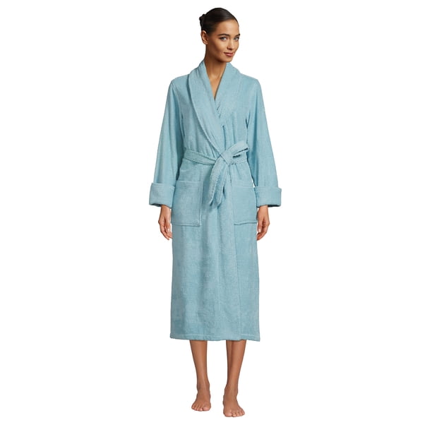 Lands' End Women's Cotton Terry Long Spa Bath Robe