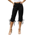 thumbnail image 4 of Hilenly Cargo Capri Pants for Women High Waisted Side Drawstring Capris Lightweight Hiking Travel Pants with Pockets, 4 of 10