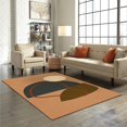 thumbnail image 3 of Brown Background Large Area Rugs, Lines Geometric Runner Rugs, Non-Slip Floor Throw Mat, Rectangle Carpet for Living Room, Bedroom, Hallway Front Entrance, Kitchen, Dining, 4' x 6', 3 of 7