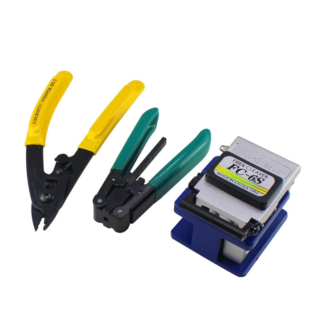 ZPAQI 14pcs/set FTTH Fiber Optic Tool Kit with Cleaver Optical Power Meter Visual Fault Locator Wire Stripper Tool
