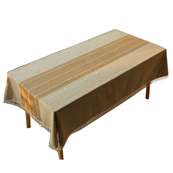Cloth Tablecloth Wrinkle Dustproof Modern Tassel Design Decorative Table Cover for Dining Room Patio Cafe