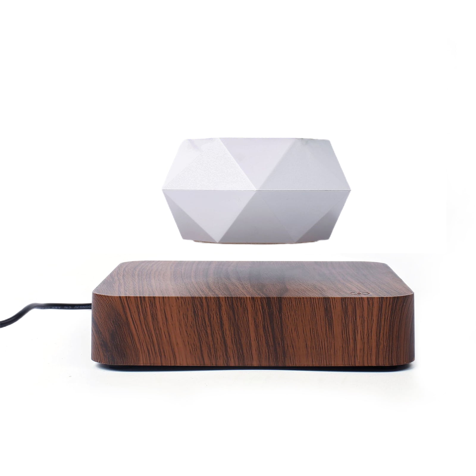 Spinning Magnetic Suspension Polygon Levitating Floating Pot for Small Plants 