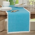 thumbnail image 2 of Saro Lifestyle Fringe Border Table Runner, 2 of 5