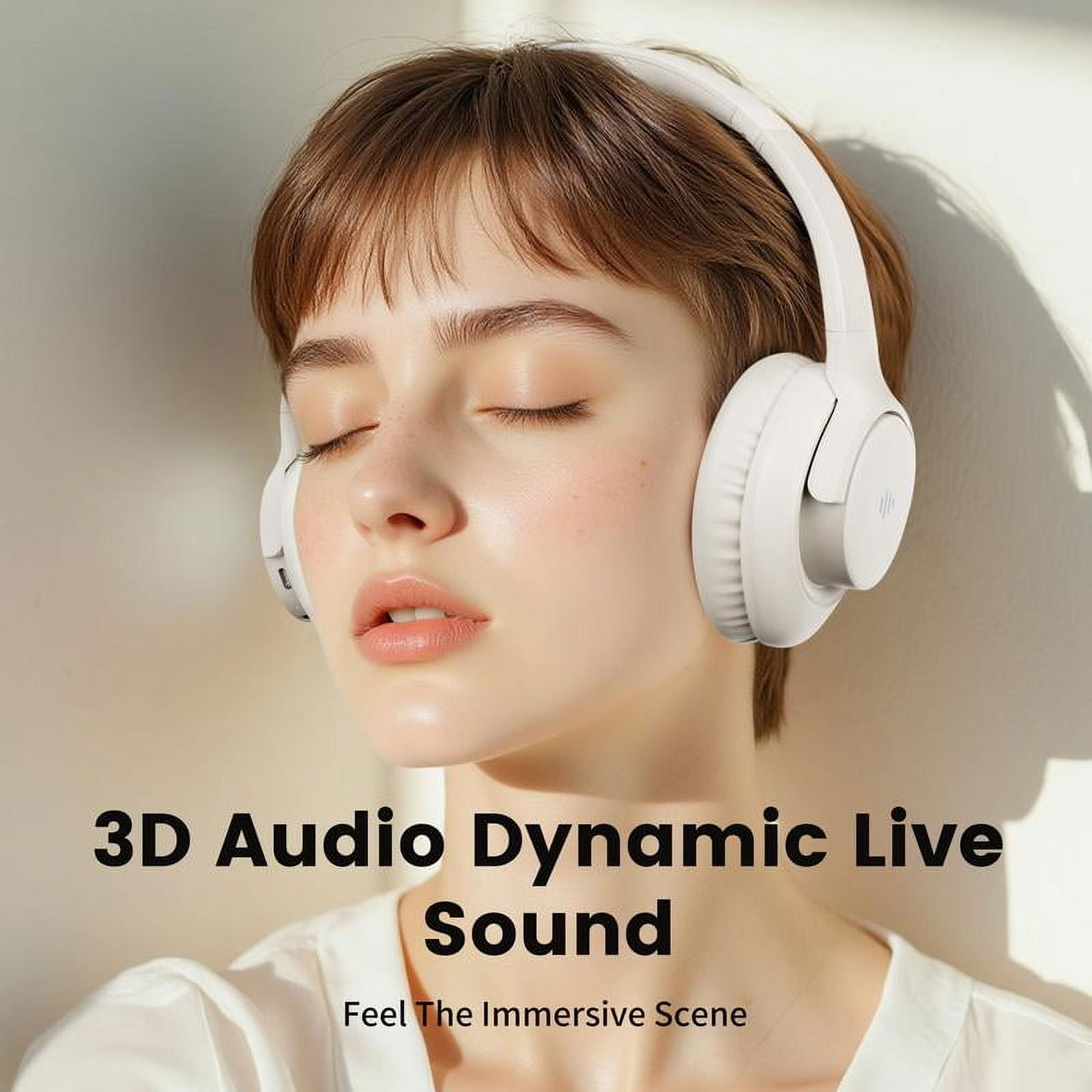 Botesty Sound Wireless Bluetooth Headphones, Over-Ear, Hi-Res Audio, 65 Hours Battery Life, Foldable Design, Lightweight and Portable, with Microphone for iOS/PC/Android, Ideal for Home Office