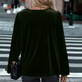 thumbnail image 4 of Velvet Tops for Women Elegant Cowl Neck Dressy Shirts Casual Loose Long Lantern Sleeve Flowy Blouse Trendy Tunic Winter Blouses Fashion Outfits, 4 of 6