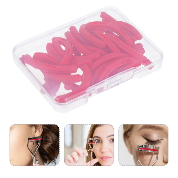 WEAVILUX Replacement Eyelash Curler Pads, 30 Red Rubber Refills Universal Fit for Eyelash Curlers and Makeup Tools
