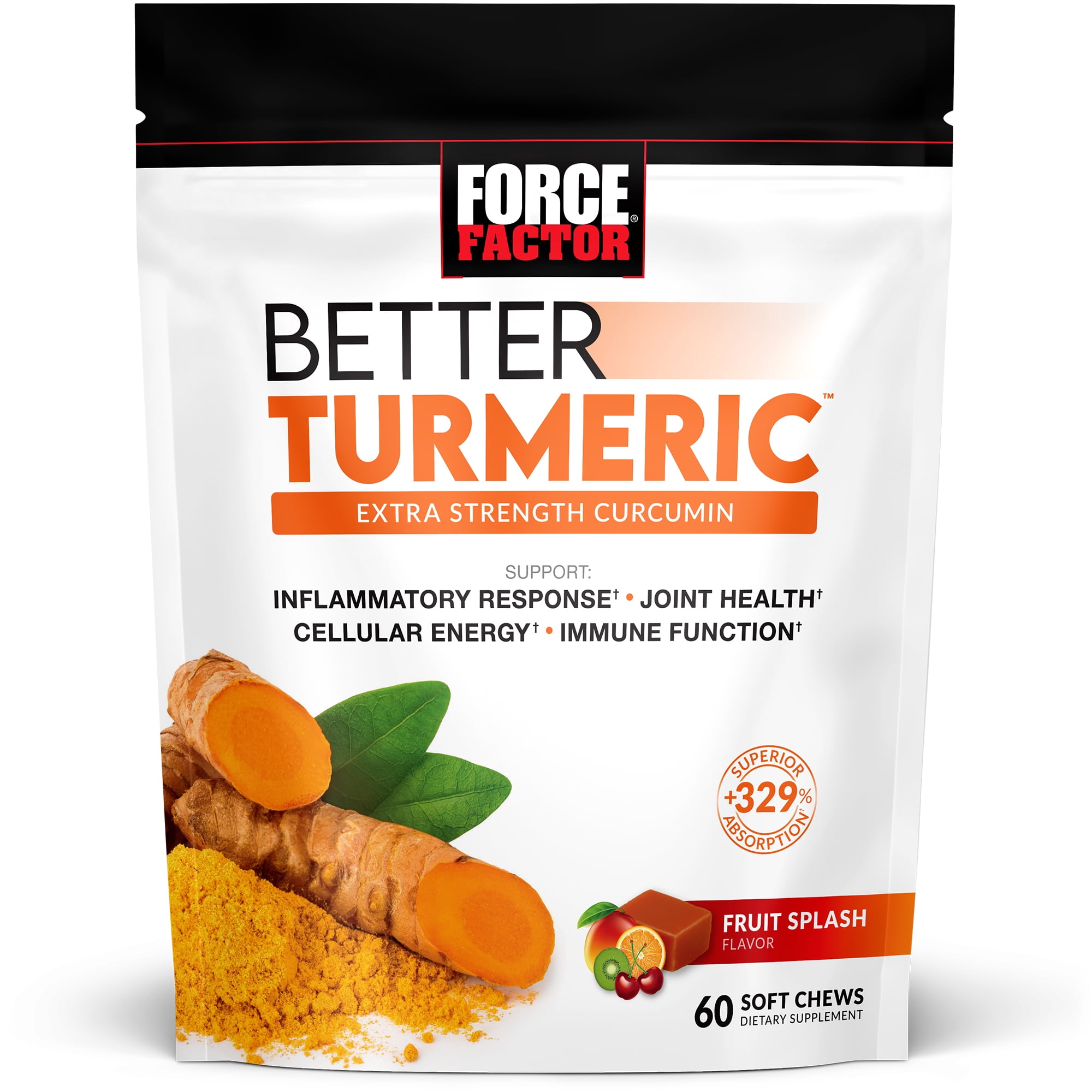 Force Factor Better Turmeric Chews, Inflammation Support, Fruit Splash