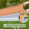 thumbnail image 6 of Orange and White Wavy Checkerboard Pattern Square Fitted Tablecloth with Elastic Edge,Square Table Cover,Washable Elastic Table Cover for Home Kitchen Party Decor 34"x34", 6 of 6