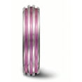thumbnail image 4 of Edward Mirell Titanium Triple Groove Pink Anodized Ring, 4 of 7