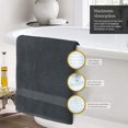 thumbnail image 2 of Creosa Cotton Bath-Towels-Set Dark Grey, 100% Ring Spun Combed-Cotton 4pc Bathroom Towels 27x54 Inch, Highly Absorbent Soft Feel, Daily Use Dark Grey Towels with Hanging Loop, 2 of 6