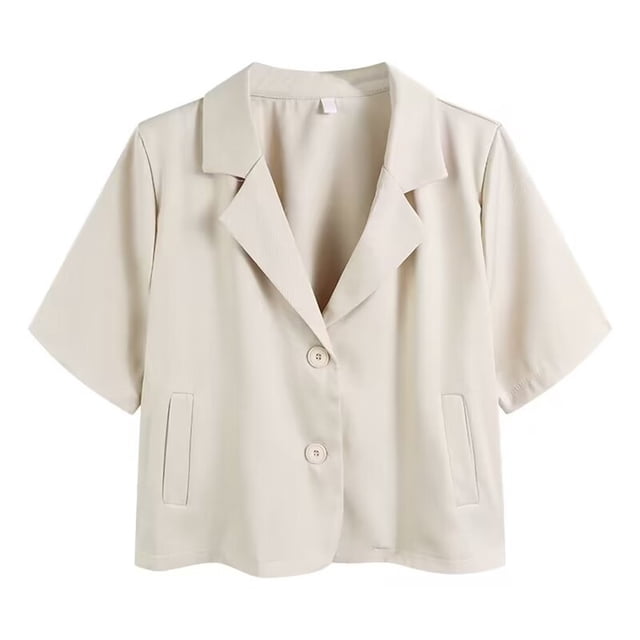 MYG Vestons d'Été pour Femmes Simples, Décontractés, Amples, Style Coréen, Jeunesse, à Simple Boutonnage