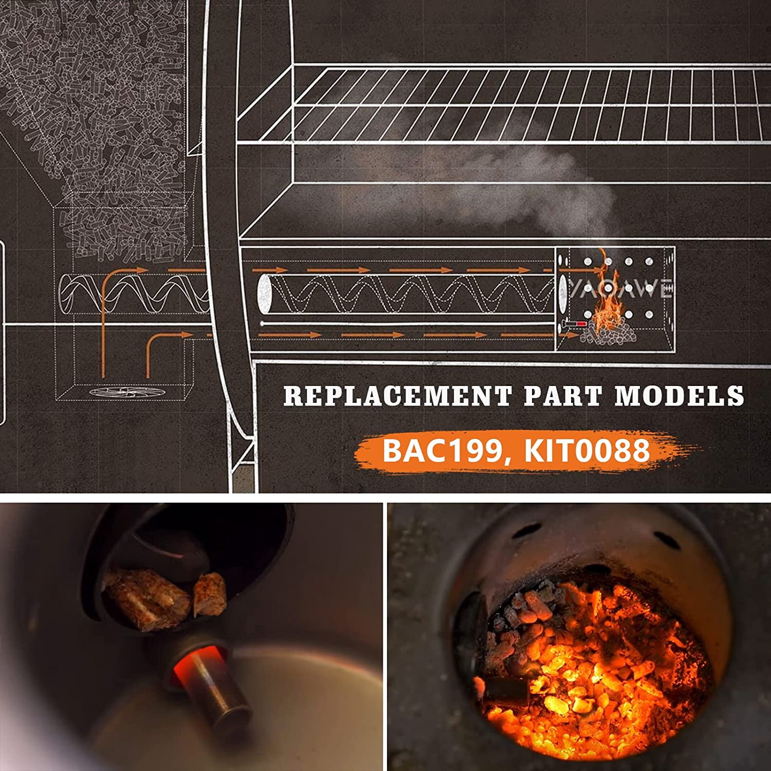 Allumeur De Rechange Pour Grill Traeger Et Autres Barbecues à Pellets - Pièce Hot Rod 120V/230V 200W - 5