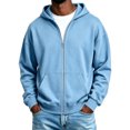 thumbnail image 5 of Mens Zip Up Sweatshirts Y2K Hoodies Work Athletic Lightweight Comfortable Vintage Streetwear with Pocket 2XL, 5 of 5