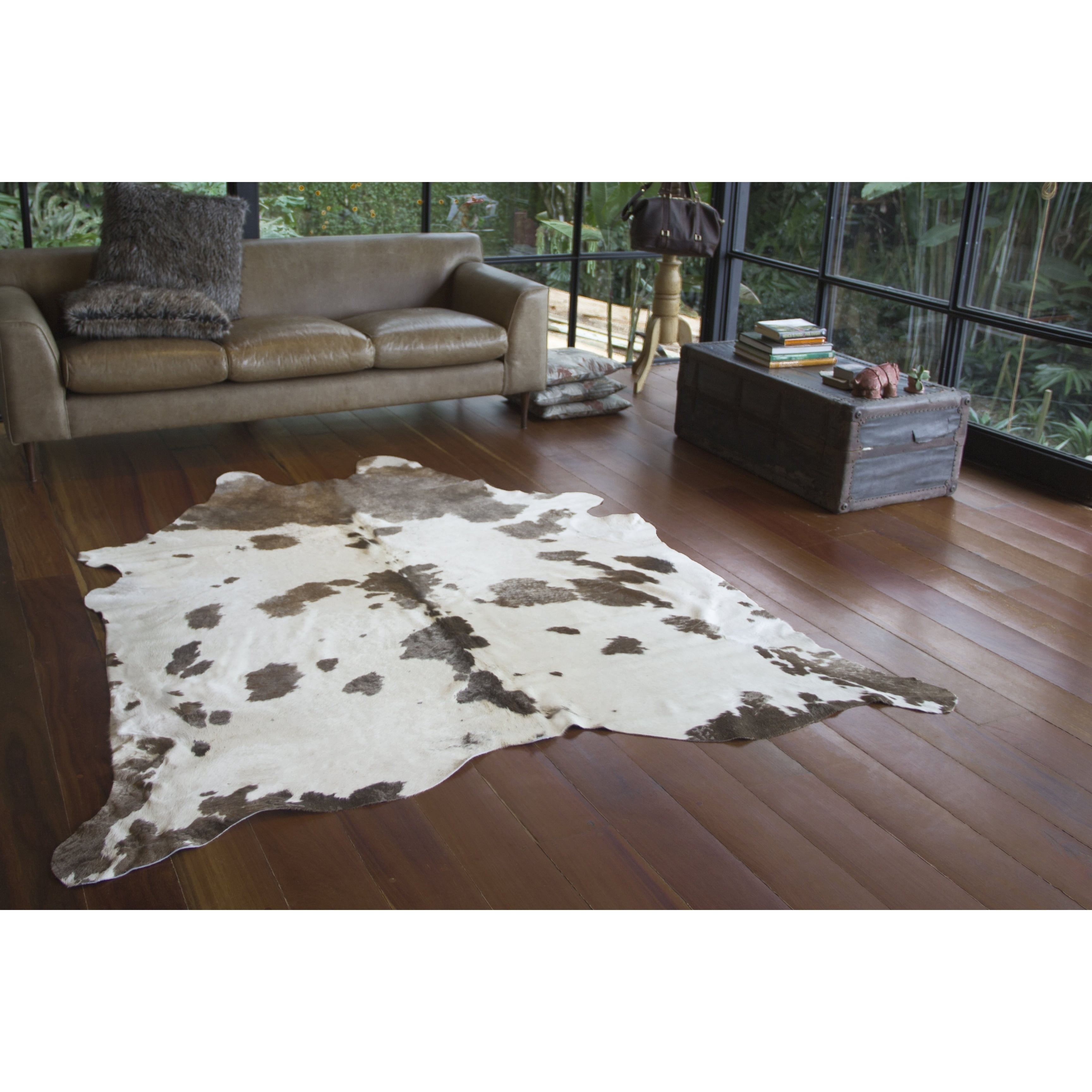 Panamerican Logix Real Cowhide Rug Grey and White