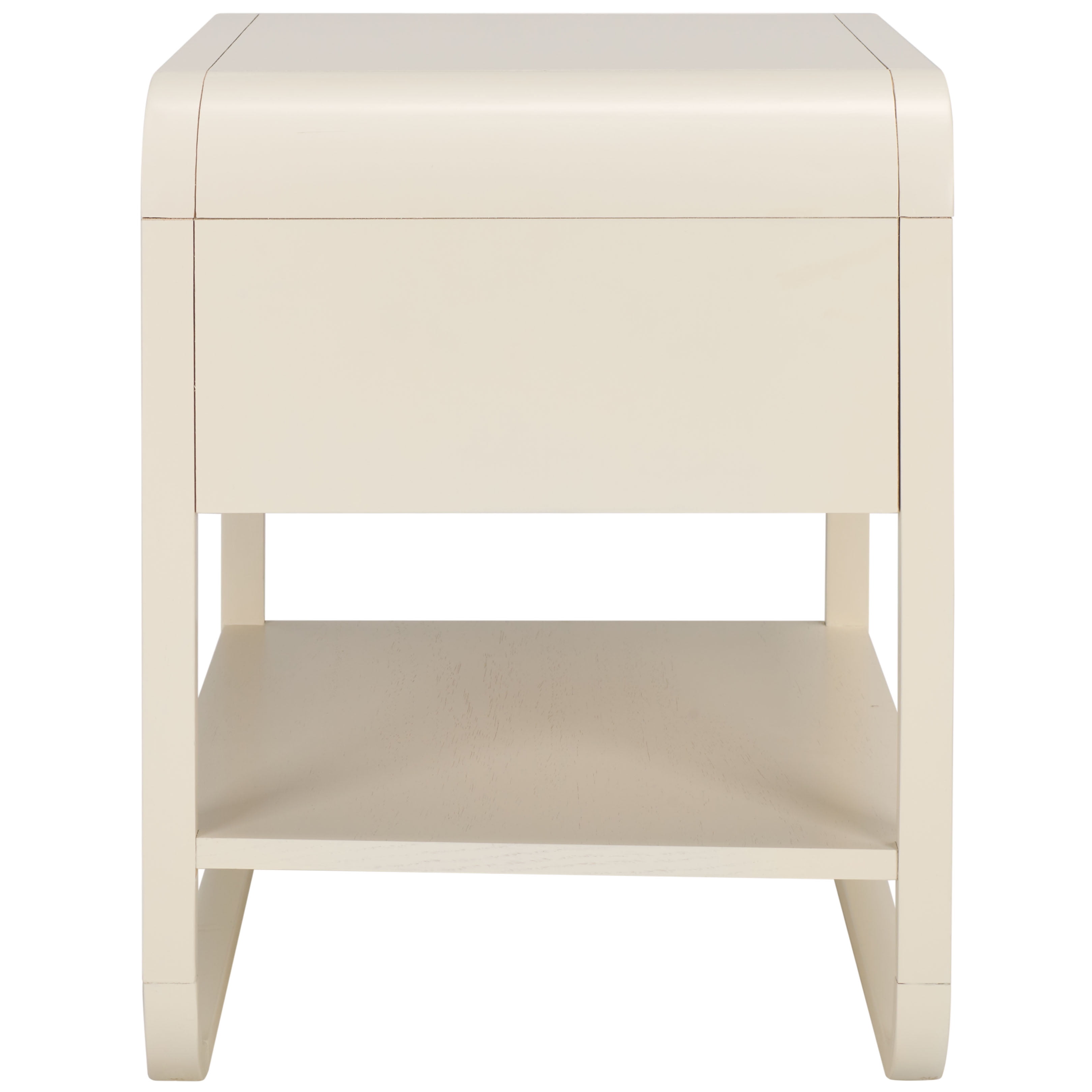 SAFAVIEH Yunis Contemporary 1 Drawer Nightstand,White/Natural Rattan