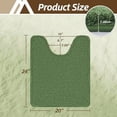 thumbnail image 2 of Toilet Rugs U-Shaped 24"x20",Soft Absorbent Bath Mat with Non-Slip TPR Backing, Machine Washable Shaggy Bath Rug for Toilet,Green, 2 of 7