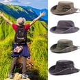 thumbnail image 2 of Men Cotton Embroidery Hat Outdoor Sun Protection Wide Brim Foldable Boonie Bucket Hat, 2 of 6