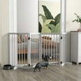 thumbnail image 2 of PawHut Free Standing Pet Gate, Foldable Dog Gates with Support Feet, White, 2 of 10
