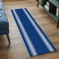 thumbnail image 3 of 2'x6' Rug Runners for Hallways Kitchen, Blue Striped Non Slip Entryway Beside Floor Carpet Runner, Farmhouse Blue White Stripes Washable Laundry Room Bedroom Throw Rugs Mat for Family Pet, 3 of 8