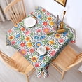 thumbnail image 2 of Pioneer Flower Floral Print Pattern Square Tablecloth, Waterproof Wipeable Spillproof Washable Table Cover for Home Kitchen Party Decor, 42"x42", 2 of 6