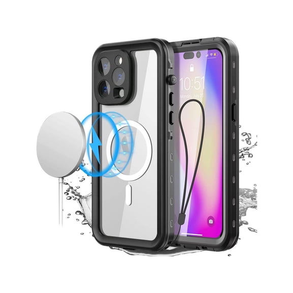 For iPhone 14 Pro 6.1 inch Case Waterproof, Compatible with Magsafe Magnetic Protective Phone Case, WaterProof Shockproof Cover with Screen Protector