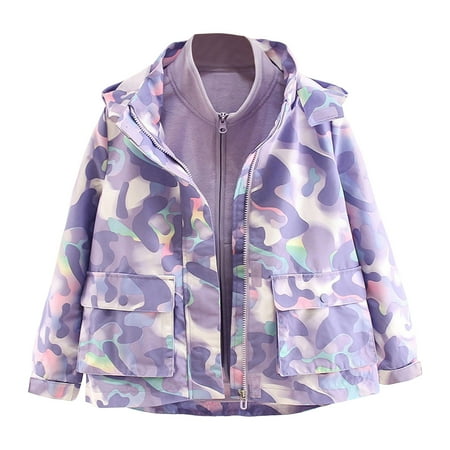 

Chenyuanyuan Toddler Kids Girls Boys Hooded Camouflage Prints Snowsuit Winter Warm Coat Outdoor Jacket Outwear Detachable Two Piece Outfits Size 6-7 Years