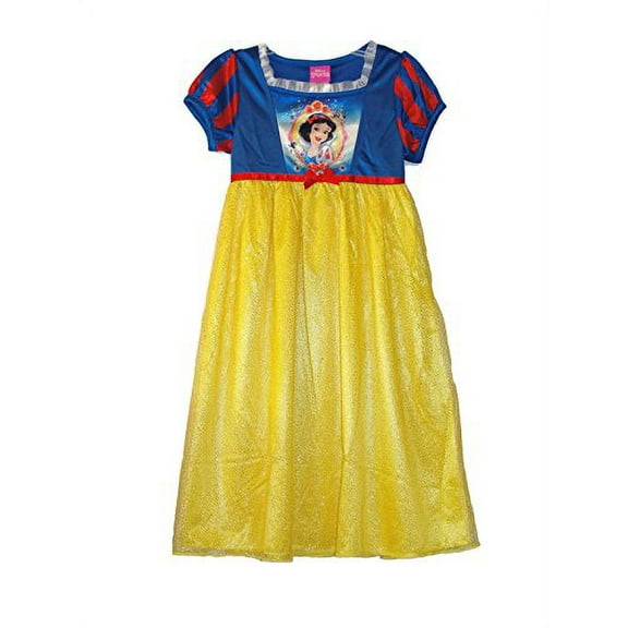 Snow White Toddler Girl's Dress-Up Blue and Yellow Glitter Nightgown, Gown, Size 3T