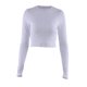 thumbnail image 2 of TRKIYQC Tops cortos de primavera para mujer, camiseta ajustada de manga larga con cuello redondo acanalado de color sólido TRKIYQC moda, 2 of 4