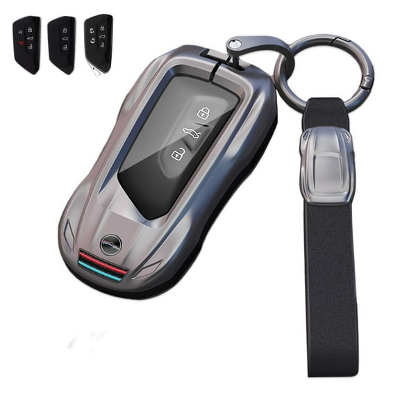 Sports Style Zinc Alloy Key Fob Case Cover Protector Shell Compatible for Volkswagen VW ID.4 Golf 8 MK8 GTI ID.3 Seat Leon MK4 Skoda Octavia